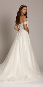 ivory/size/6/missy/Camille La Vie/Sweetheart Tulle Floral Lace Off the Shoulder Ballgown/back