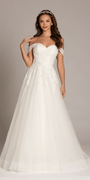 ivory/size/6/missy/Camille La Vie/Sweetheart Tulle Floral Lace Off the Shoulder Ballgown/front