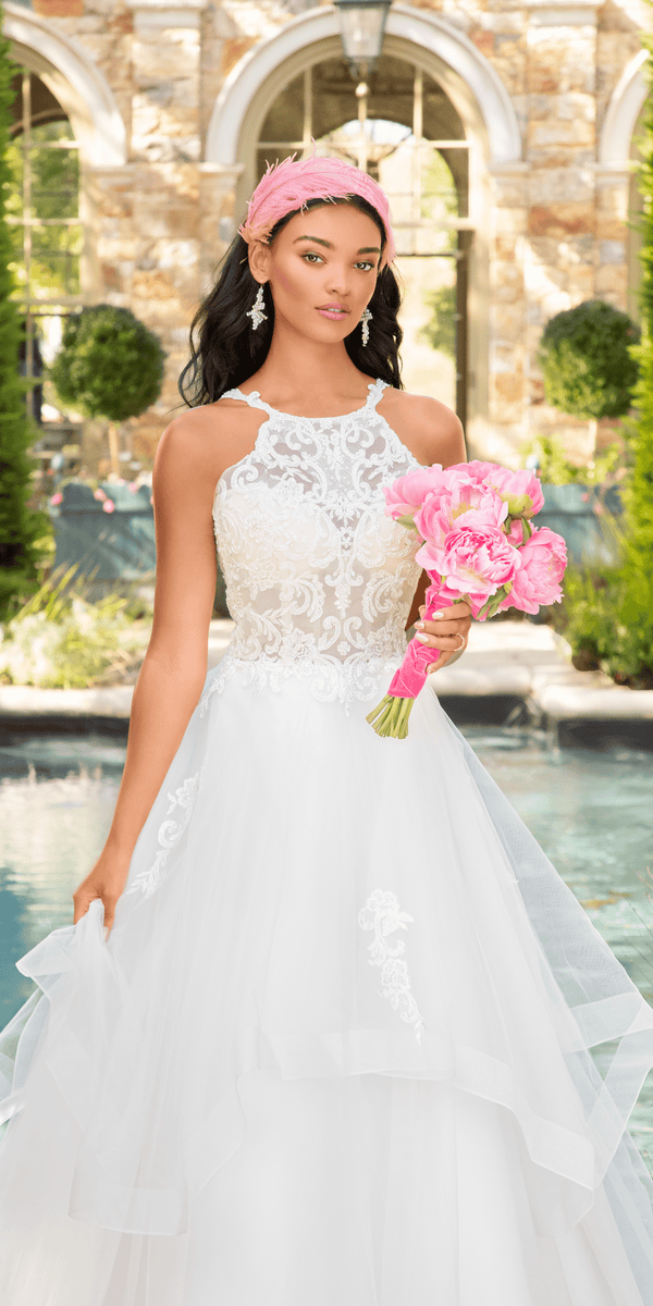 ivory/size/4/missy/Camille La Vie/Beaded Lace Applique Cleo Neck Tulle Tiered Ballgown /final 1