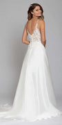 ivory/size/4/missy/Camille La Vie/Floral Applique Organza A-Line Gown/ back