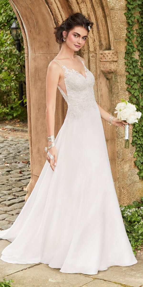 ivory/size/4/missy/Camille La Vie/Floral Applique Organza A-Line Gown /front
