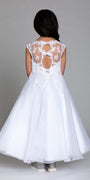 Lace Cap Sleeve Triple Bow Trim Dress - Camille La Vie