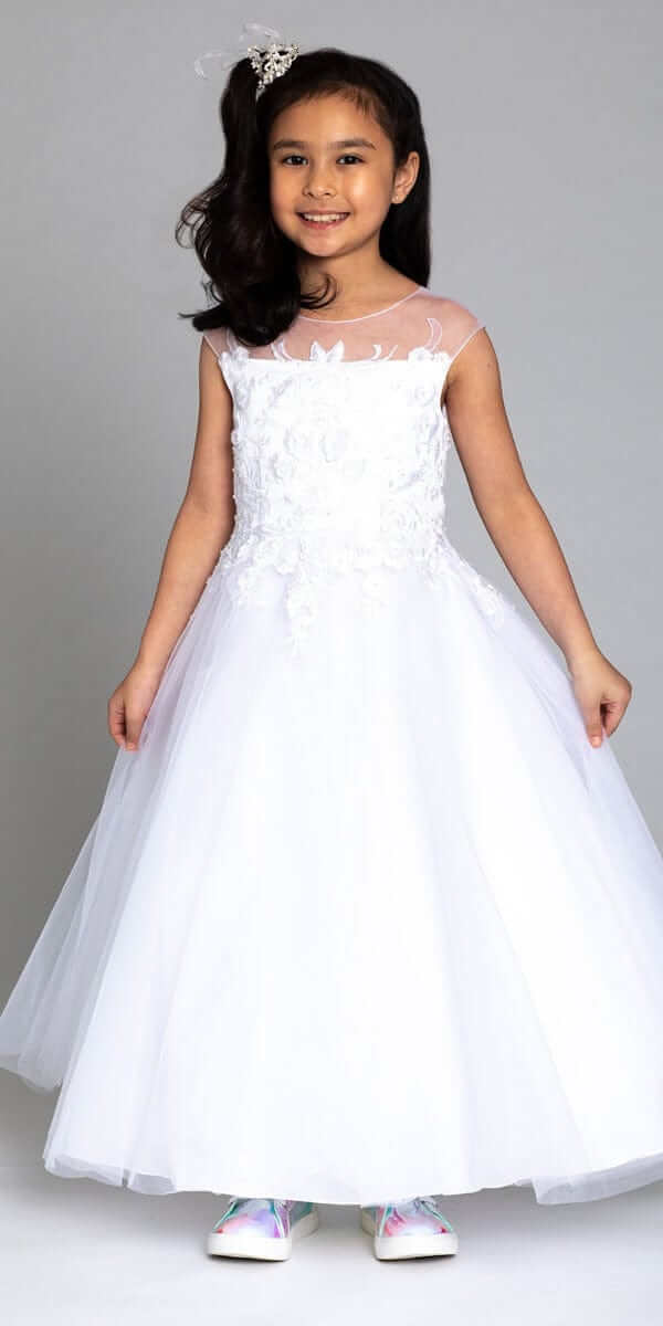 3D Embroidered Flower Tulle Dress - Camille La Vie