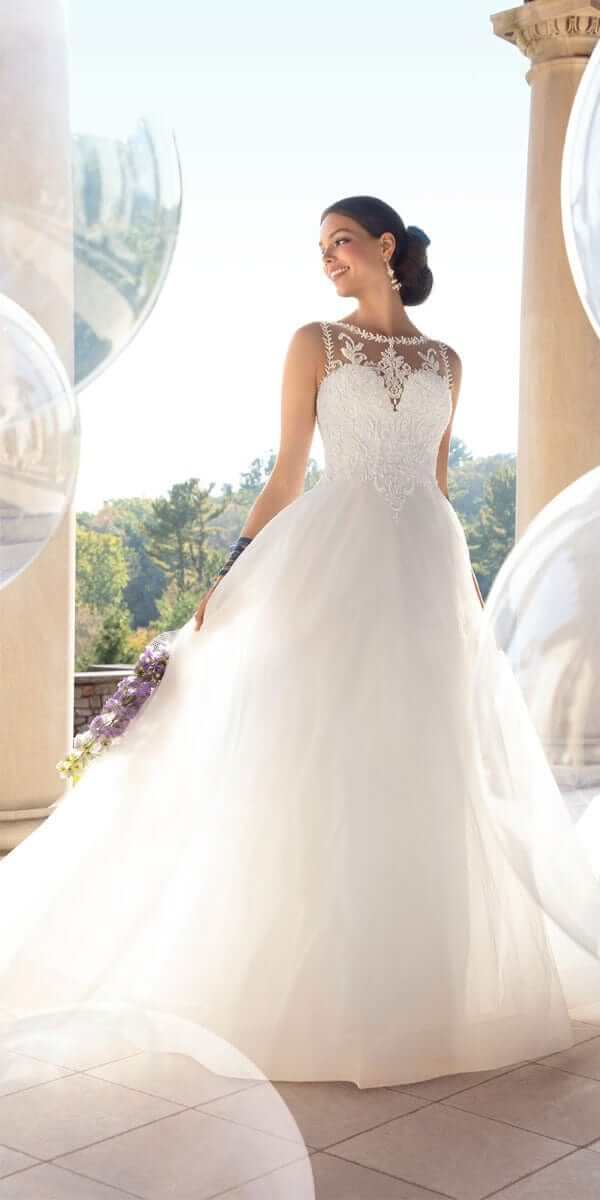 Bateau Embroidered Tulle Ballgown - Camille La Vie
