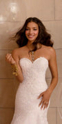 ivory/size/4/ missy/Camille La Vie/Sweetheart Embroidered Trumpet Dress with Tulle Godets/close up
