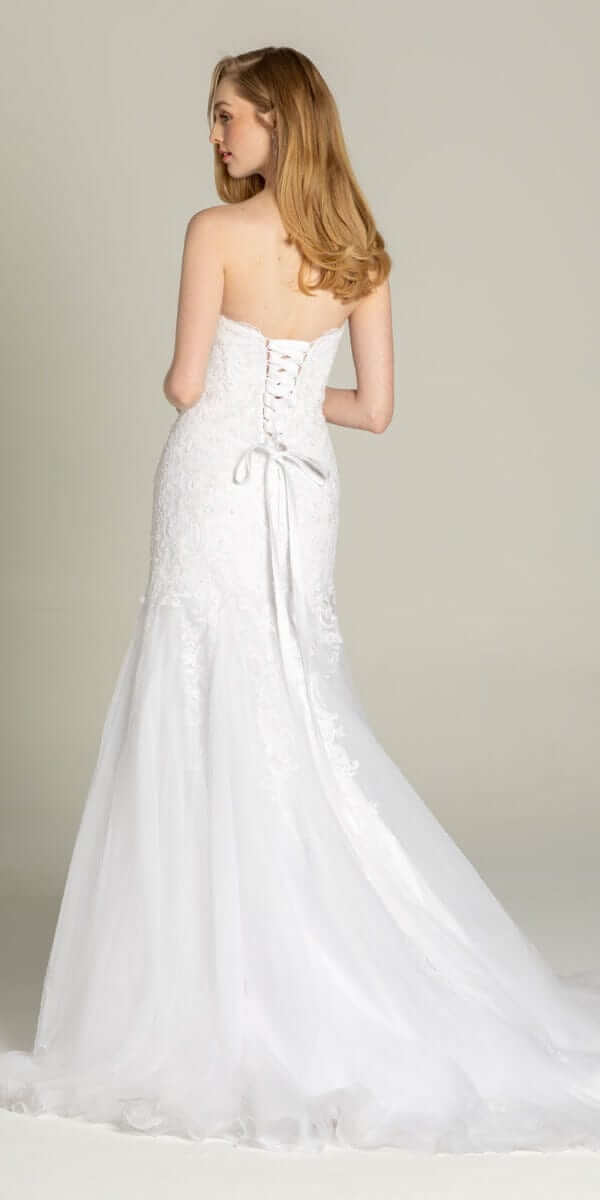 ivory/size/4/ missy/Camille La Vie/Sweetheart Embroidered Trumpet Dress with Tulle Godets/back
