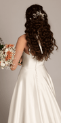 Square Neck Satin Ballgown with Pockets - Camille La Vie