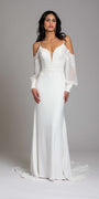 Embellished Crepe Cold Shoulder Column Dress - Camille La Vie