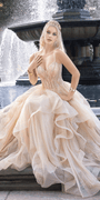 Beaded Corset Sweetheart Tiered Ballgown - Camille La Vie