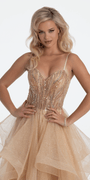 Beaded Corset Sweetheart Tiered Ballgown - Camille La Vie