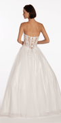Sweetheart Embroidered Corset Ballgown with Heat Set Stones - Camille La Vie
