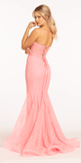 Glitter Glow in the Dark Swirl Sweetheart Corset Mermaid Dress with Godets - Camille La Vie