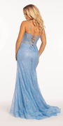 Glitter Glow in the Dark Swirl Sweetheart Corset Mermaid Dress with Godets - Camille La Vie