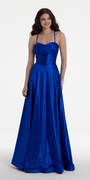Twist Bodice Satin Corset Ballgown - Camille La Vie