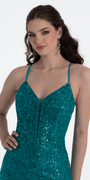 Strappy Lace Up Back Keyhole Embroidered Mermaid Dress - Camille La Vie