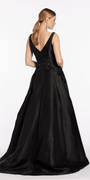 Mikado Embellished Bateau Neck A Line Dress with Pockets - Camille La Vie