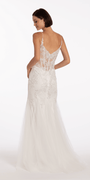 Two Tone Sweetheart Beaded Lace Mermaid Dress with Godets - Camille La Vie