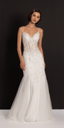 Two Tone Sweetheart Beaded Lace Mermaid Dress with Godets - Camille La Vie