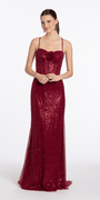 Strappy Back Sweetheart Embellished Corset Column Dress - Camille La Vie