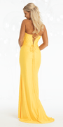 Glitter Stretch Sweetheart Corset Column Dress with Rhinestones - Camille La Vie