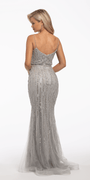 Sweetheart Glitter Mesh Rhinestone Column Dress - Camille La Vie