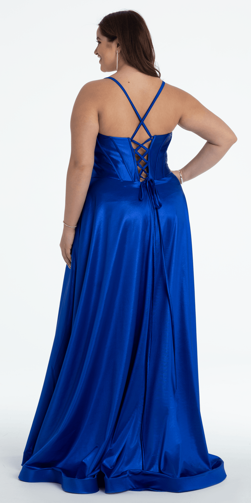 Twist Bodice Satin Corset Ballgown - Camille La Vie