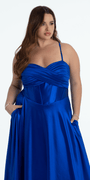 Twist Bodice Satin Corset Ballgown - Camille La Vie