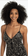 black/size/4/missy/Camille La Vie/Strappy Back Mesh Sweetheart Beaded Column Dress /close up