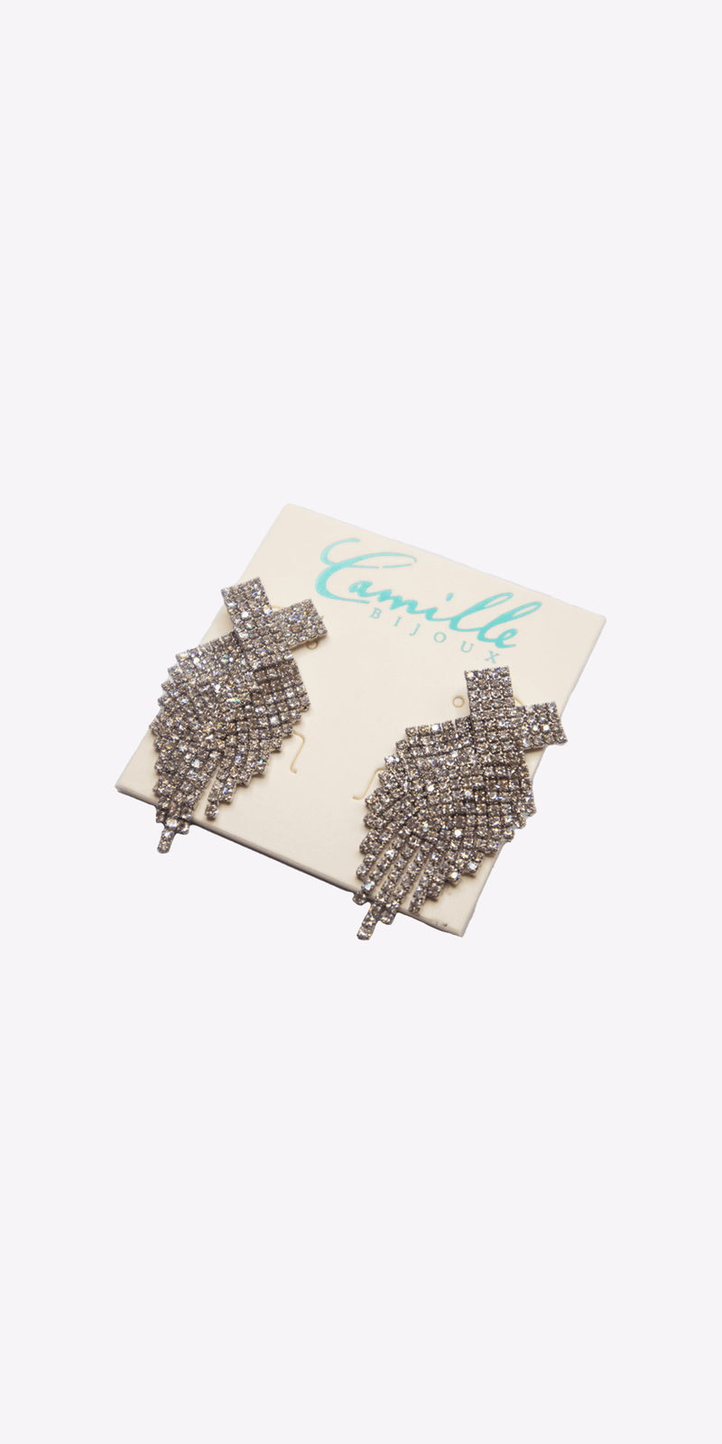 silver/one size/Camille La Vie/X Rhinestone Graduated Earrings /alt 2