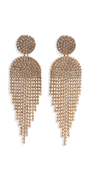 gold/one size/Camille La Vie/Button Post Graduated Rhinestone Earrings /front