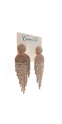 gold/one size/Camille La Vie/Button Post Graduated Rhinestone Earrings / alt 2