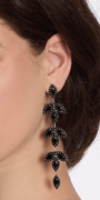 gold/one size/ Camille La Vie/Triple Leaf Linear Drop Earrings /close up