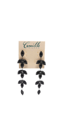 gold/one size/ Camille La Vie/Triple Leaf Linear Drop Earrings /front alt