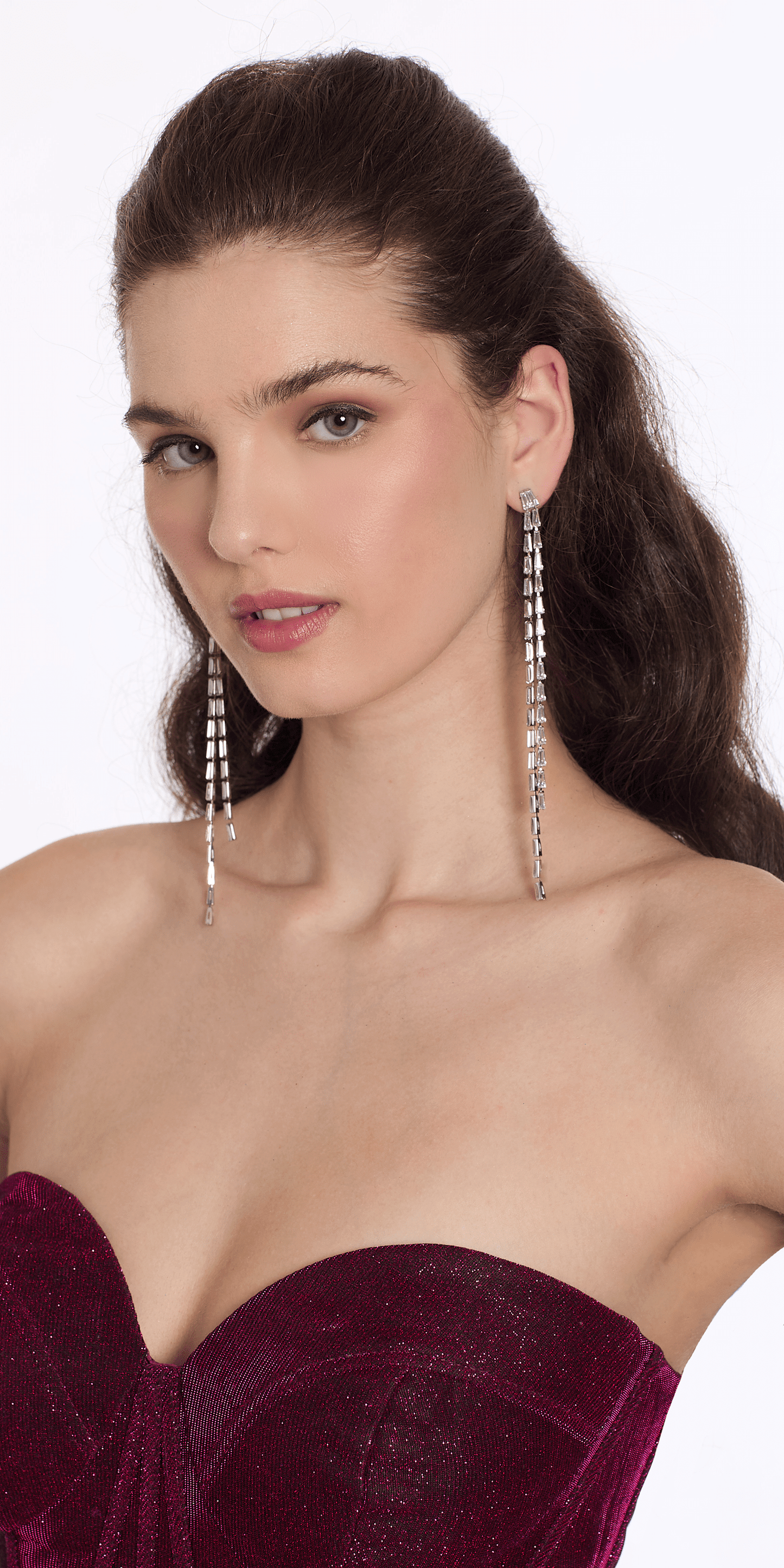 Baguette Extra Long Double Strand Earrings - Camille La Vie