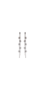 silver/one size/Camille La Vie/Rhinestone Daisy Double Stand Earrings /front