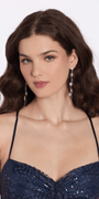silver/no size/Camille La Vie/Rhinestone Daisy Double Stand Earrings /model 