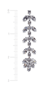 silver/no size/Camille La Vie/5 Tier Leaf Drop Rhinestone Earrings/front alt