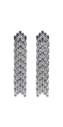 silver/no size/Camille La Vie/Baguette Rhinestone 5 Strand Waterfall Earrings/front