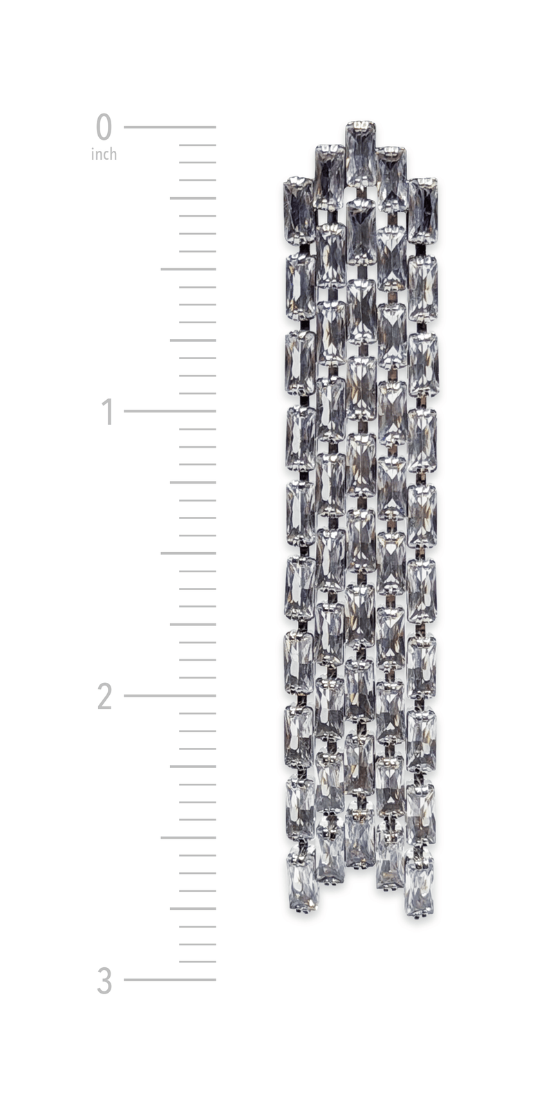 silver/no size/Camille La Vie/Baguette Rhinestone 5 Strand/front alt