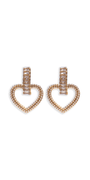 gold/one size/Camille La Vie/Pearl Heart Drop Earrings with Rhinestone Detail /front