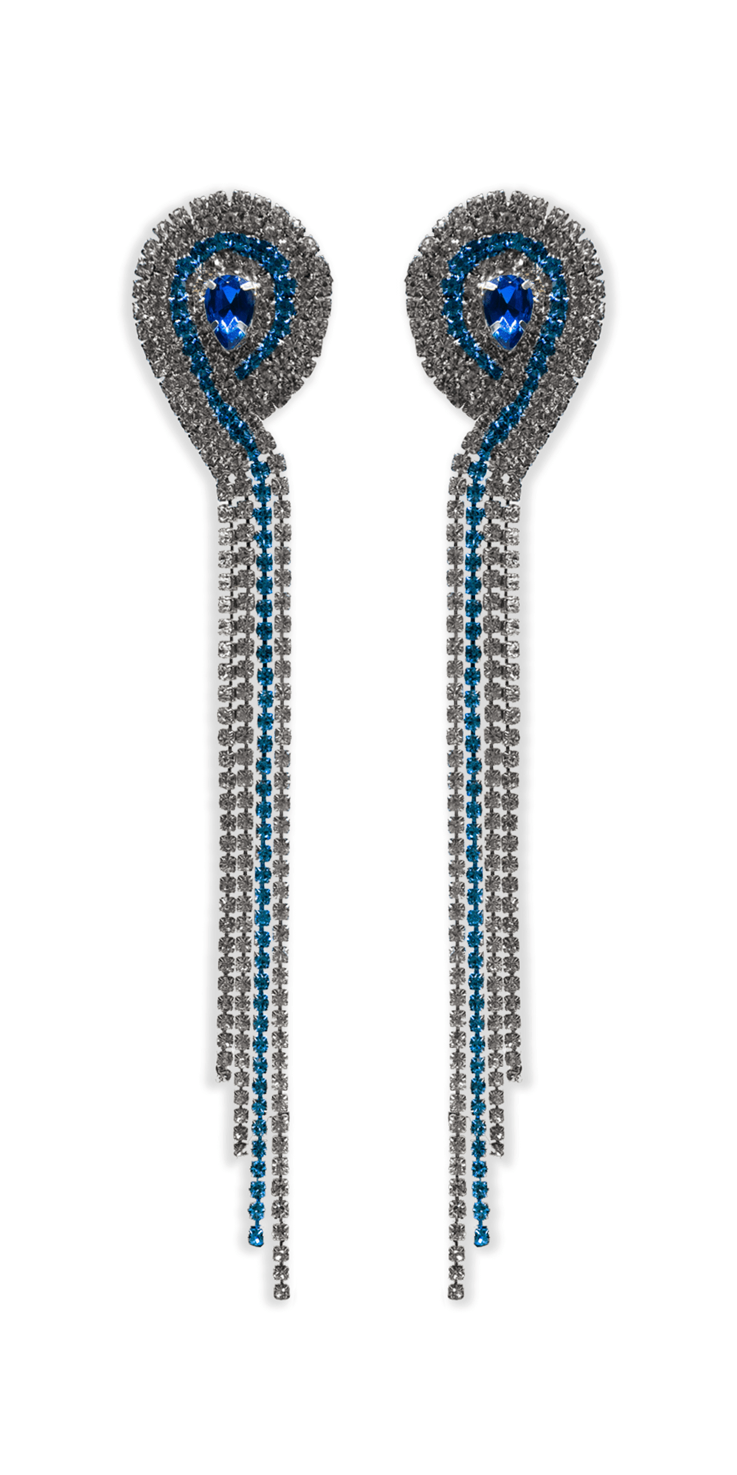 4 Strand Rhinestone Dangle Earrings - Camille La Vie