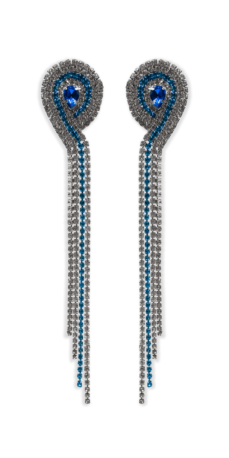 4 Strand Rhinestone Dangle Earrings - Camille La Vie