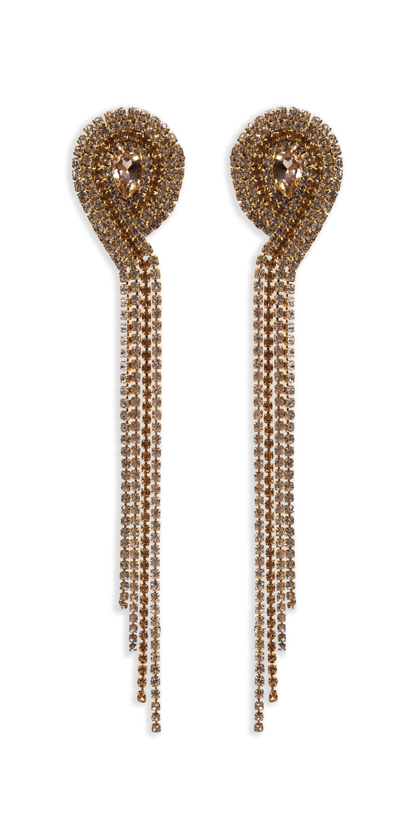 4 Strand Rhinestone Dangle Earrings - Camille La Vie