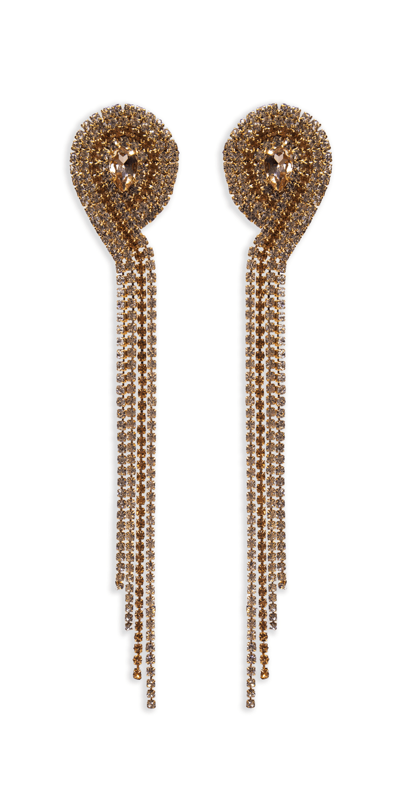 4 Strand Rhinestone Dangle Earrings - Camille La Vie
