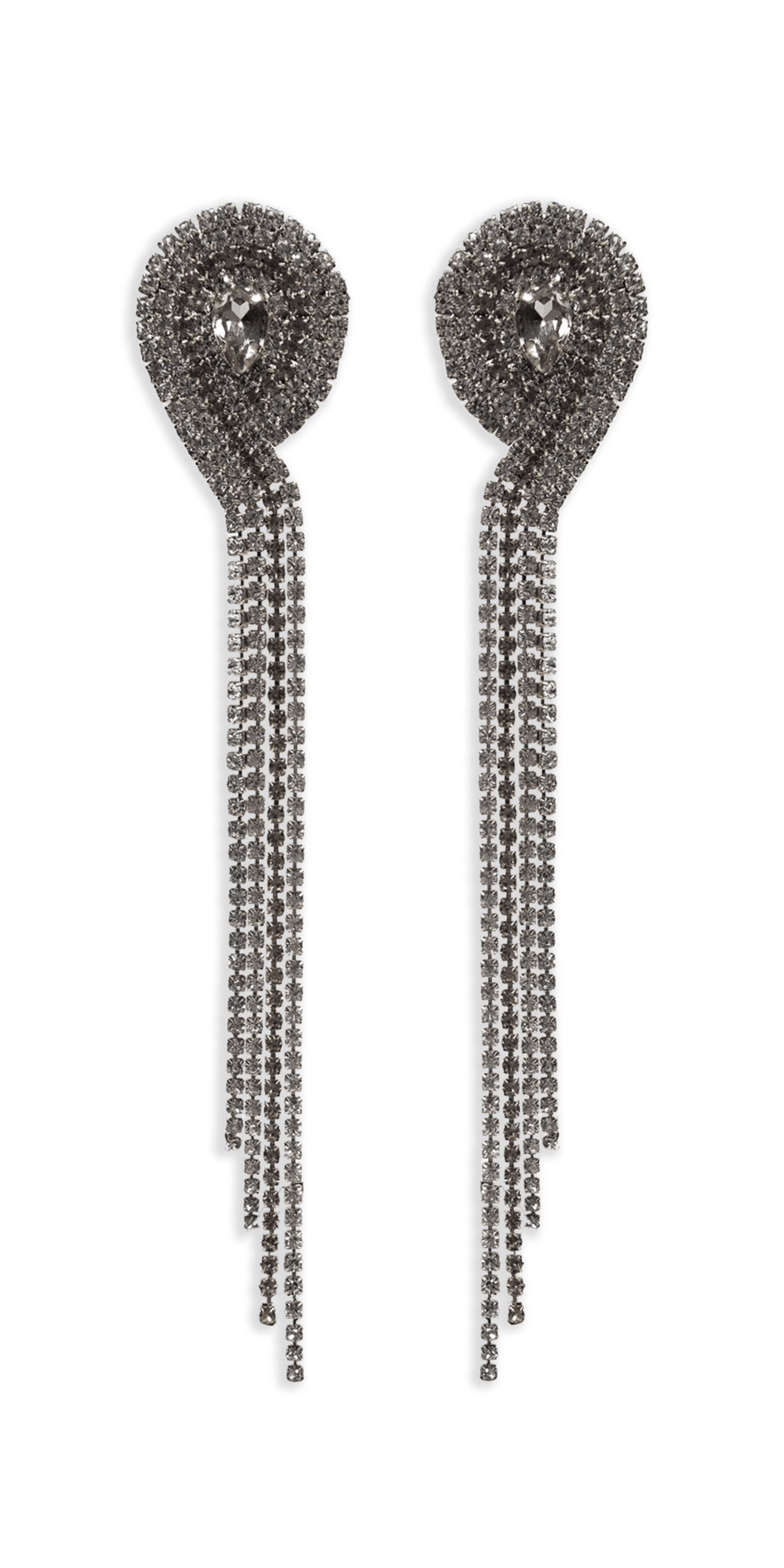 4 Strand Rhinestone Dangle Earrings - Camille La Vie