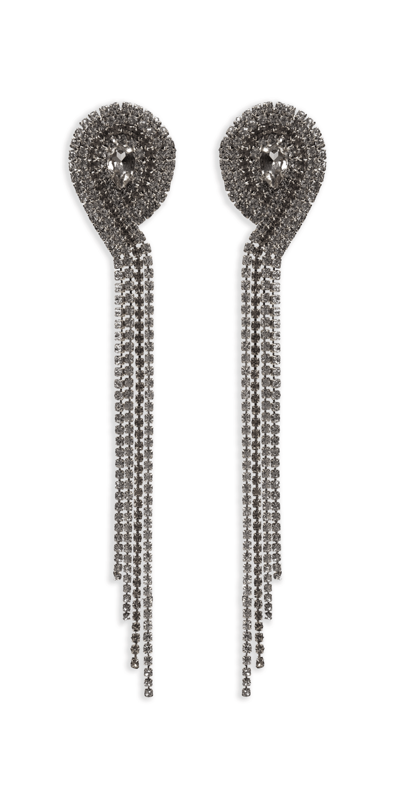 4 Strand Rhinestone Dangle Earrings - Camille La Vie