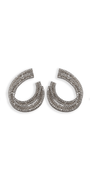 silver/one size/Camille La Vie/Crystal Double Swirl Rhinestone Earrings /front