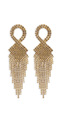 gold/one size/ Camille La Vie/Rhinestone Basketweave Ribbon Drop Earrings /front