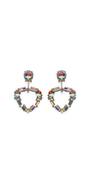 silver/no size/ Camille La Vie/Iridescent Double Rhinestone Duster Earrings /front 