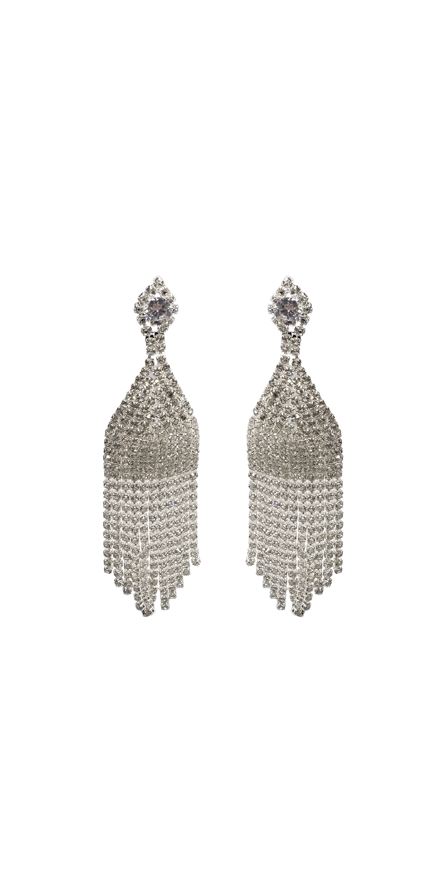 Multi Strand Rhinestone Dome Earrings - Camille La Vie